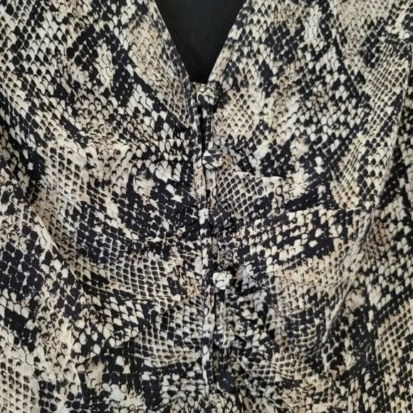 VERONICA BEARD | Ried Snake Print Silk Ruffle Dress 0 - Picture 6 of 13